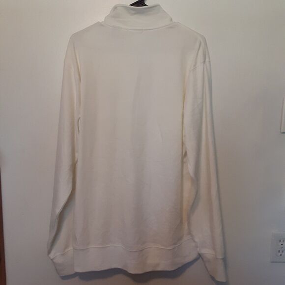 IZOD Golf Long Sleeve Pullover Shirt Sweatshirt Size L 1/4 Zip White - Picture 8 of 10